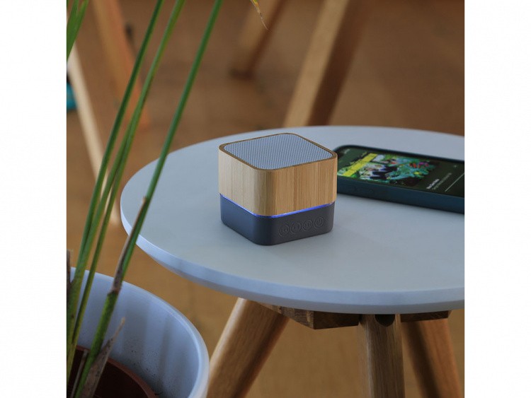 Bluetooth Mini puinen kaiutin toimistoon, Harmaa