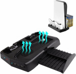 Latausteline, jossa on jäähdytystuulettimet ja pelien säilytys PS5:lle Latausteline, jossa on jäähdytystuulettimet ja pelien säilytys PS5:lle