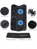 Latausteline, jossa on jäähdytystuulettimet ja pelien säilytys PS5:lle Latausteline, jossa on jäähdytystuulettimet ja pelien säilytys PS5:lle