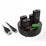 4 in 1 -akkujen latausasema ja 4x akkua Xbox One & Xbox Series X/S -järjestelmille