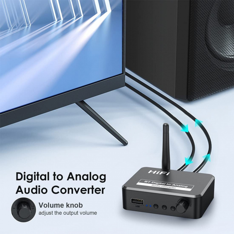 Bluetooth äänimuunnin, digitaalinen-analoginen Bluetooth äänimuunnin, digitaalinen-analoginen