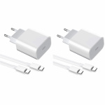 2-pack Laturi iPhone 15 / 16/ 17 / Android 20W USB-C USB-C - Nopea laturi - Nopea laturi