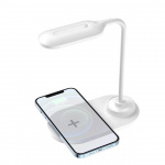 Langaton pikalaturi ja pöytälamppu - 2-in-1, valkoinen