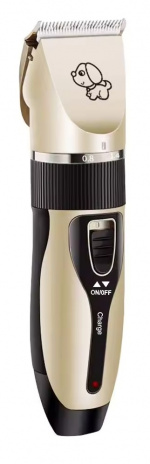 Täydellinen paketti, jossa on ladattava lemmikkien karvojen trimmeri, kulta/musta