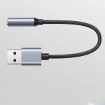 USB-Aux-äänikorttisovitin, musta/harmaa USB-Aux-äänikorttisovitin, musta/harmaa