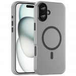 Puoliksi läpinäkyvä kotelo, jossa MagSafe iPhone 16 Plus:lle, musta