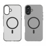 Puoliksi läpinäkyvä kotelo, jossa MagSafe iPhone 16 Plus:lle, musta