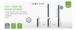 NORDIC HOME 2-i-1 Tornfläkt med luftcirkulator, 3 hastigheter, 40W, timer, vit NORDIC HOME 2-i-1 Tornfläkt med luftcirkulator, 3 hastigheter, 40W, timer, vit
