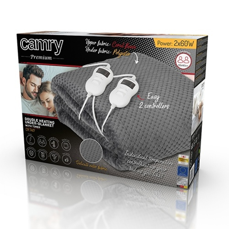 Camry Lämmityspeitto 150x160 cm Harmaa Camry Lämmityspeitto 150x160 cm Harmaa