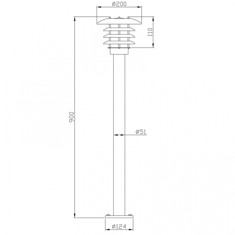 LightsOn Saturnus Pollare 90cm Silver