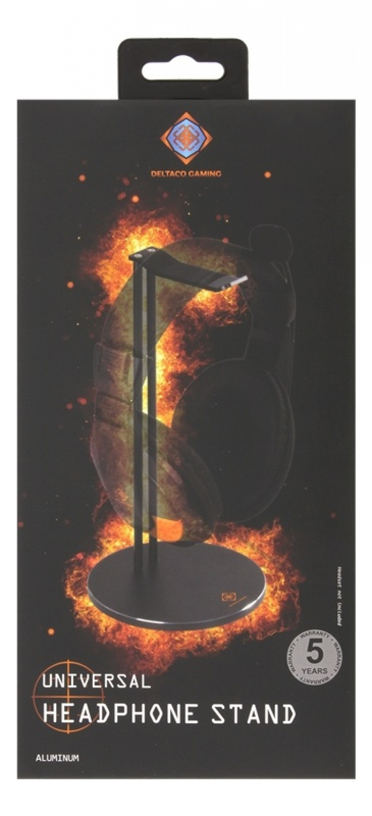 DELTACO GAMING kuuloketeline, alumiinia, liukueste, musta