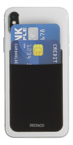 DELTACO älypuhelimen maksukorttitasku, 3M:n liimapinta, musta