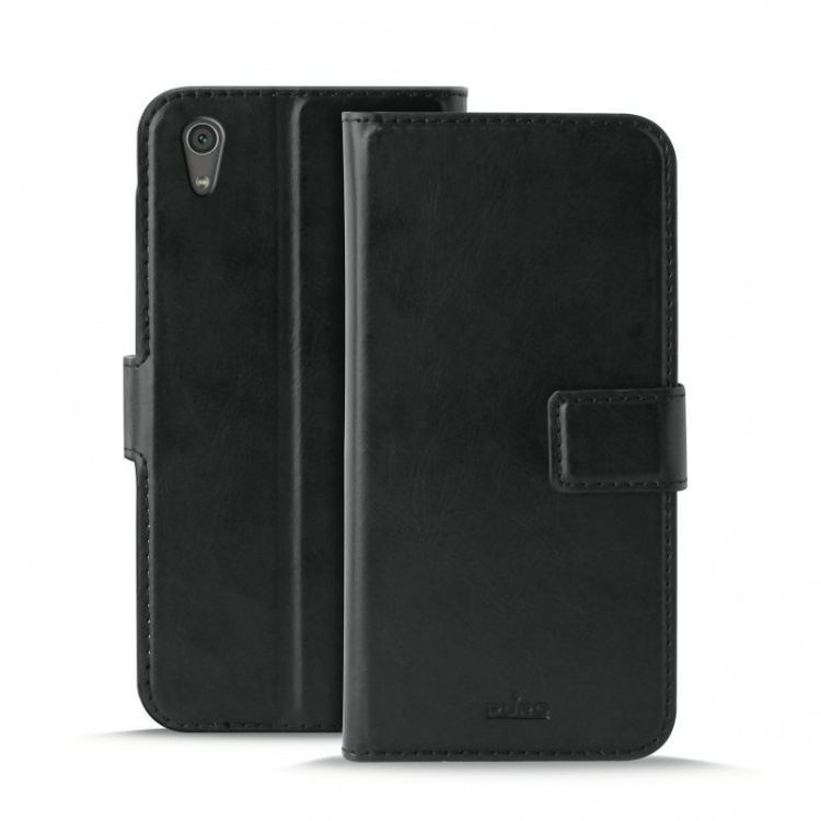 Puro Sony Xperia XA1, Lompakkokotelo Milano, musta Puro Sony Xperia XA1, Lompakkokotelo Milano, musta