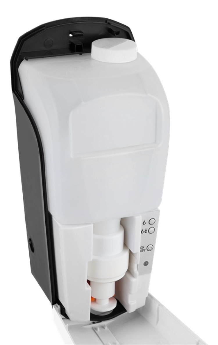 DELTACO OFFICE käsidesiautomaatti, 1000ml, valkoinen/musta DELTACO OFFICE käsidesiautomaatti, 1000ml, valkoinen/musta