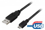DELTACO kaapeli USB 2.0 Type A - Micro-B USB, 5-pin, 1m, musta DELTACO kaapeli USB 2.0 Type A - Micro-B USB, 5-pin, 1m, musta