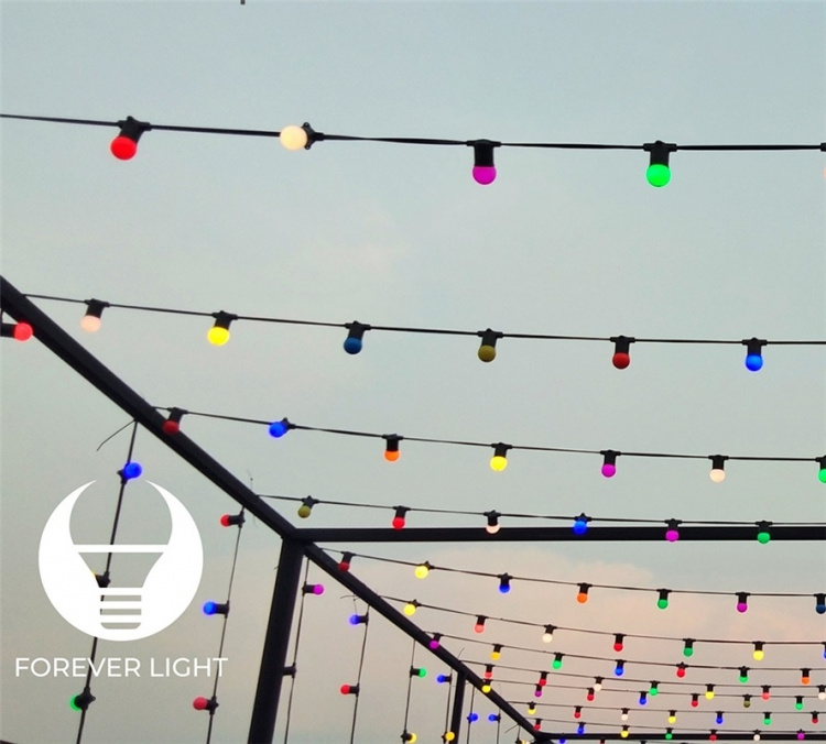 Forever Light Valonjohto, jossa tilaa 10 valolle, 12m E27 IP65 Forever Light Valonjohto, jossa tilaa 10 valolle, 12m E27 IP65