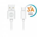 Forever-kaapeli USB - USB-C 1.0 m 3A, valkoinen Forever-kaapeli USB - USB-C 1.0 m 3A, valkoinen
