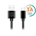 Forever-kaapeli USB - USB-C 1.0 m 3A, musta Forever-kaapeli USB - USB-C 1.0 m 3A, musta