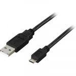 USB 2.0 typ A - Micro-B USB, 5-pin, 5m, musta