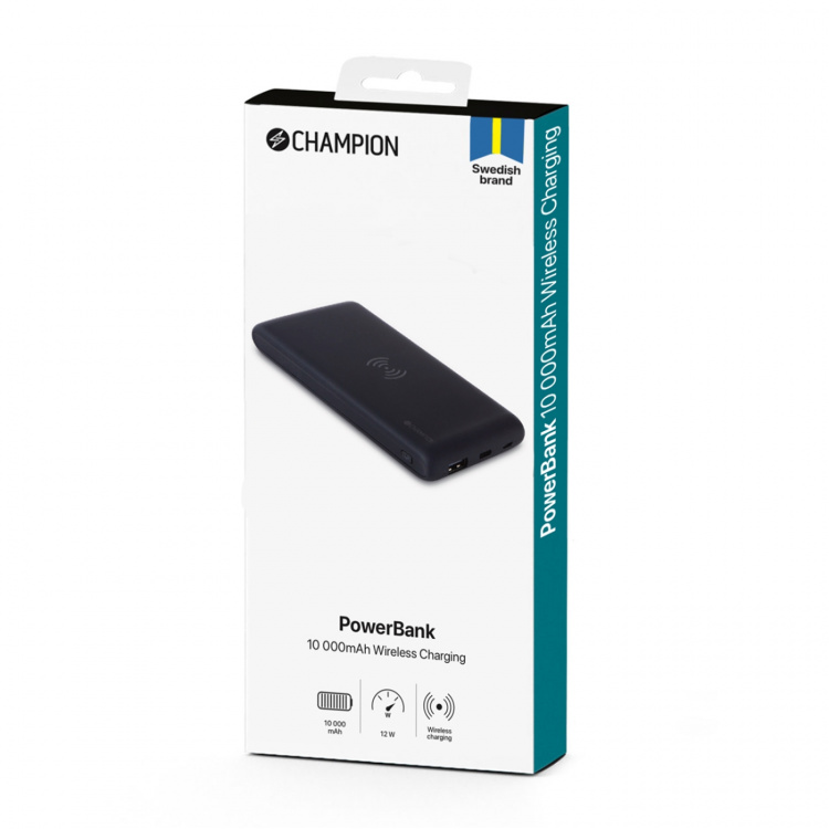 Champion PowerBank 10000 mAh 10W Wirele Champion PowerBank 10000 mAh 10W Wirele