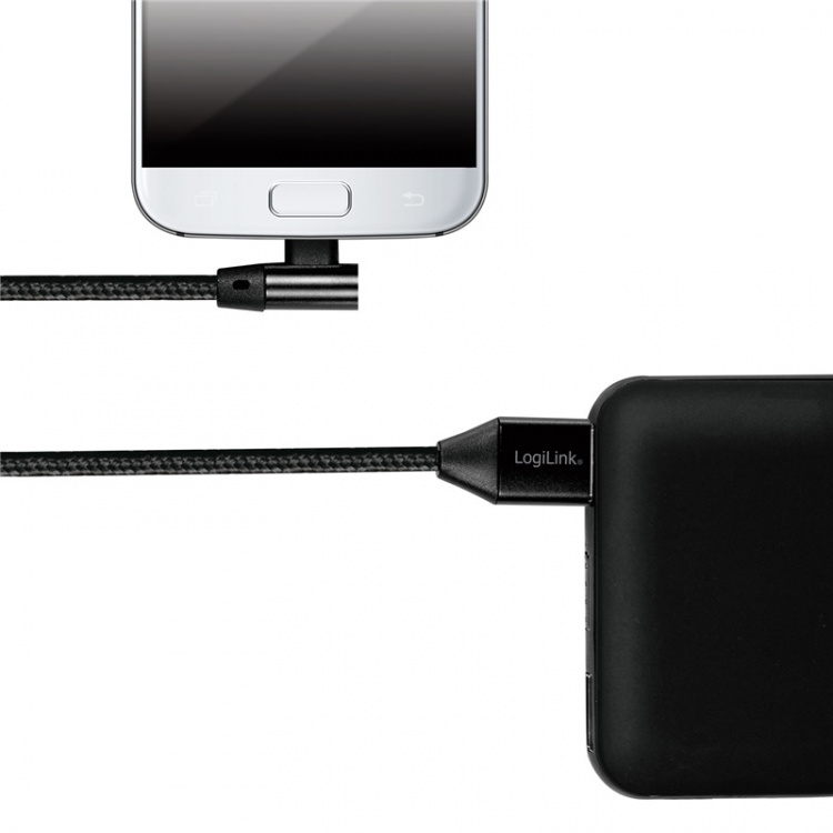 LogiLink Vinklad MicroUSB-kabel USB 2.0