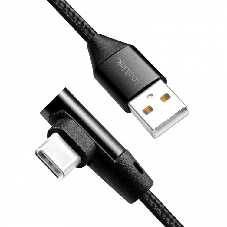 LogiLink Kulmikas USB-C-kaapeli USB 2.0 Max 3A 1m LogiLink Kulmikas USB-C-kaapeli USB 2.0 Max 3A 1m