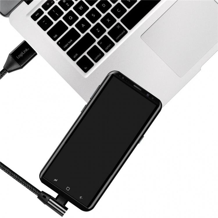 LogiLink Kulmikas USB-C-kaapeli USB 2.0 Max 3A 1m LogiLink Kulmikas USB-C-kaapeli USB 2.0 Max 3A 1m