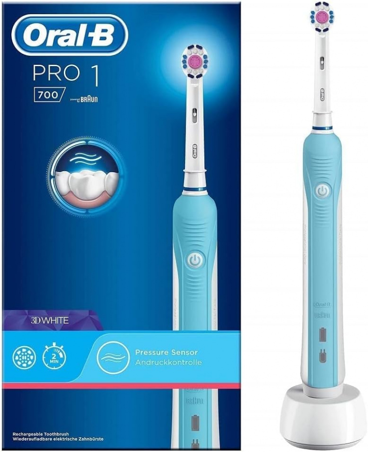Oral B sähköhammasharja Pro700 3D valkoinen, Sininen
