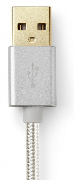 Nedis Lightning Kaapeli | USB 2.0 | Apple Lightning 8-Pin | USB-A Uros | 480 Mbps | Kullattu | 3.00 m | Pyöreä | Nailon / Punottu | Alumiini | Laatikko kannella ja ikkunalla