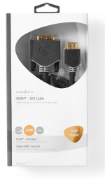 Nedis HDMI™ -kaapeli | HDMI™ liitin | DVI-D 24+1-Pin Uros | 1080p | Kullattu | 2.00 m | Suora | PVC | Antrasiitti | Ikkunallinen laatikko ja koukkupidike Nedis HDMI™ -kaapeli | HDMI™ liitin | DVI-D 24+1-Pin Uros | 1080p | Kullattu | 2.00 m | Suora | PVC | Antrasiitti | Ikkunallinen laatikko ja koukkupidike