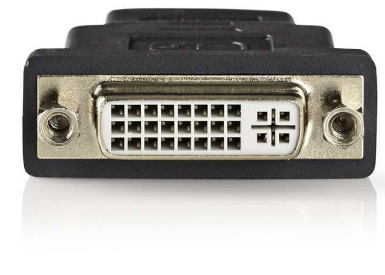 Nedis HDMI™ -sovitin | HDMI™ liitin | DVI-D 24+1-Pin Naaras | Kullattu | Suora | ABS-Muovi | Antrasiitti | 1 kpl | Laatikko