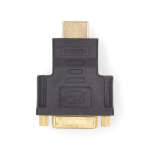 Nedis HDMI™ -sovitin | HDMI™ liitin | DVI-D 24+1-Pin Naaras | Kullattu | Suora | ABS-Muovi | Antrasiitti | 1 kpl | Laatikko