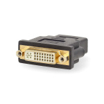 Nedis HDMI™ -sovitin | HDMI™ liitin | DVI-D 24+1-Pin Naaras | Kullattu | Suora | ABS-Muovi | Antrasiitti | 1 kpl | Laatikko