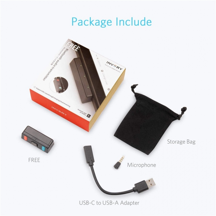 Invery Bluetooth-äänilähetin Nintendo Switchille