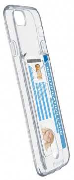 Cellularline Flex Pocket, läpinäkyvä kotelo, jossa on korttitasku iPhone 6/6S:lle Cellularline Flex Pocket, läpinäkyvä kotelo, jossa on korttitasku iPhone 6/6S:lle