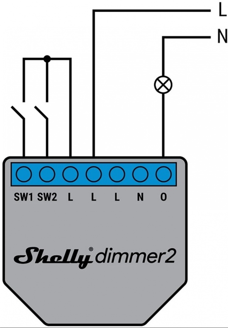 Shelly Dimmer 2 Kompakt infälld dimmer med WiFi och öppet API