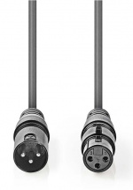Nedis Balansoitu Audiojohto | XLR 3-Pin uros | XLR 3-Pin naaras | Niklattu | 20.0 m | Pyöreä | PVC | Tummanharmaa | Pakkaus