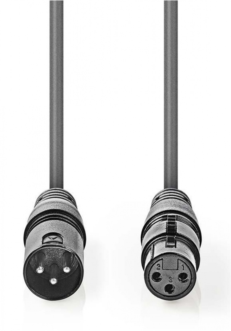Nedis Balansoitu Audiojohto | XLR 3-Pin uros | XLR 3-Pin naaras | Niklattu | 20.0 m | Pyöreä | PVC | Tummanharmaa | Pakkaus