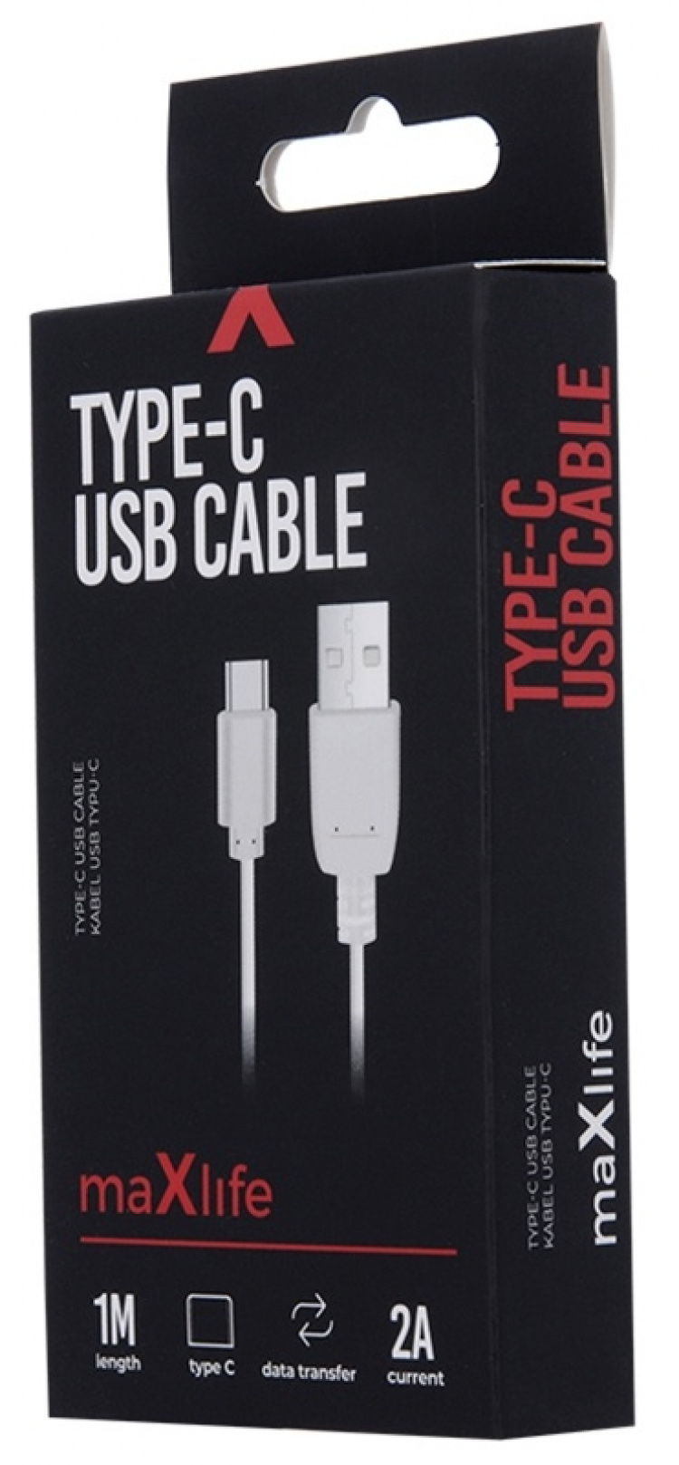 Maxlife USB-C pikalatauskaapeli (2A), 1m