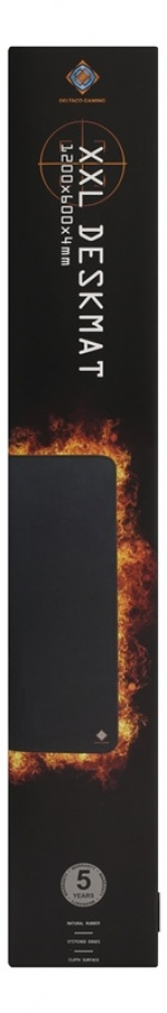 DELTACO GAMING pöydän kokoinen hiirimatto, ommellut reunat, musta