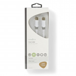 Nedis Koaksiaalikaapeli | IEC (Coax) Uros | IEC (Coax) Naaras | Kullattu | 100 dB | 75 Ohm | Tuplasuojattu | 5.00 m | Pyöreä | PVC | Valkoinen | Laatikko