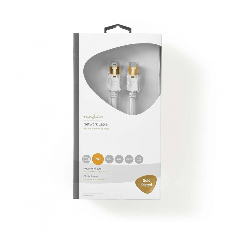 Nedis CAT6 Verkkokaapeli | RJ45 uros | RJ45 uros | F/UTP | 5.00 m | Pyöreä | LSZH / PVC | Valkoinen | Ikkunallinen laatikko Nedis CAT6 Verkkokaapeli | RJ45 uros | RJ45 uros | F/UTP | 5.00 m | Pyöreä | LSZH / PVC | Valkoinen | Ikkunallinen laatikko