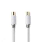 Nedis Koaksiaalikaapeli | IEC (Coax) Uros | IEC (Coax) Naaras | Kullattu | 100 dB | 75 Ohm | Tuplasuojattu | 2.00 m | Pyöreä | PVC | Valkoinen | Laatikko Nedis Koaksiaalikaapeli | IEC (Coax) Uros | IEC (Coax) Naaras | Kullattu | 100 dB | 75 Ohm | Tuplasuojattu | 2.00 m | Pyöreä | PVC | Valkoinen | Laatikko