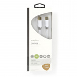 Nedis Koaksiaalikaapeli | IEC (Coax) Uros | IEC (Coax) Naaras | Kullattu | 100 dB | 75 Ohm | Tuplasuojattu | 2.00 m | Pyöreä | PVC | Valkoinen | Laatikko Nedis Koaksiaalikaapeli | IEC (Coax) Uros | IEC (Coax) Naaras | Kullattu | 100 dB | 75 Ohm | Tuplasuojattu | 2.00 m | Pyöreä | PVC | Valkoinen | Laatikko