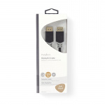 Nedis DisplayPort kaapeli | DisplayPort uros | DisplayPort uros | 4K@60Hz | Kullattu | 2.00 m | Pyöreä | PVC | Antrasiitti | Laatikko