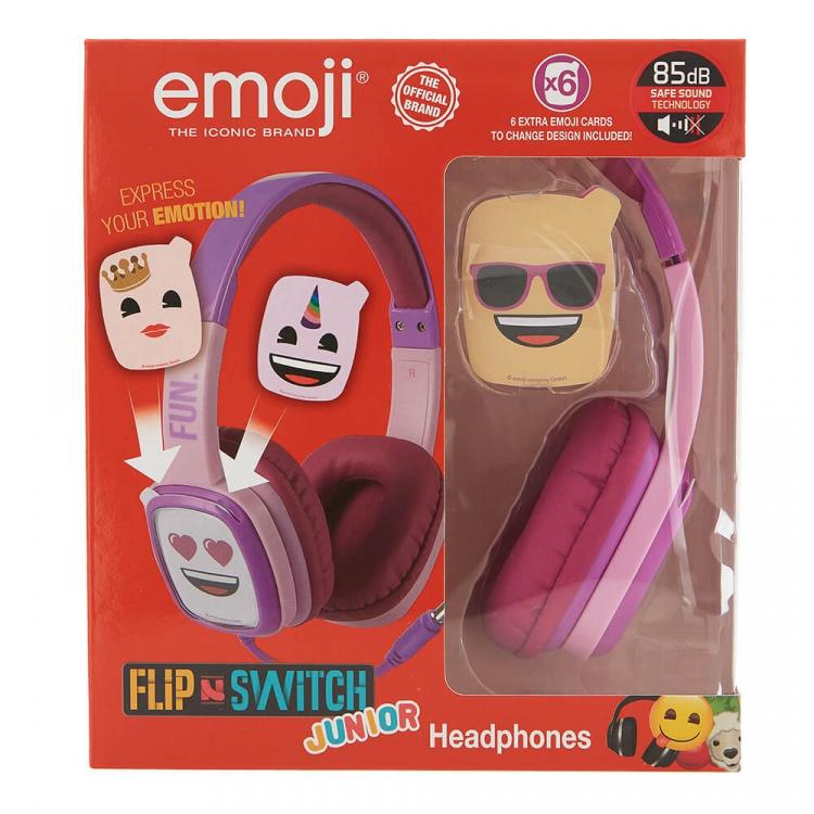 Emoji Kuuloke Flip\'N\'Switch Junior On-Ear Langaton Rosa 85dB