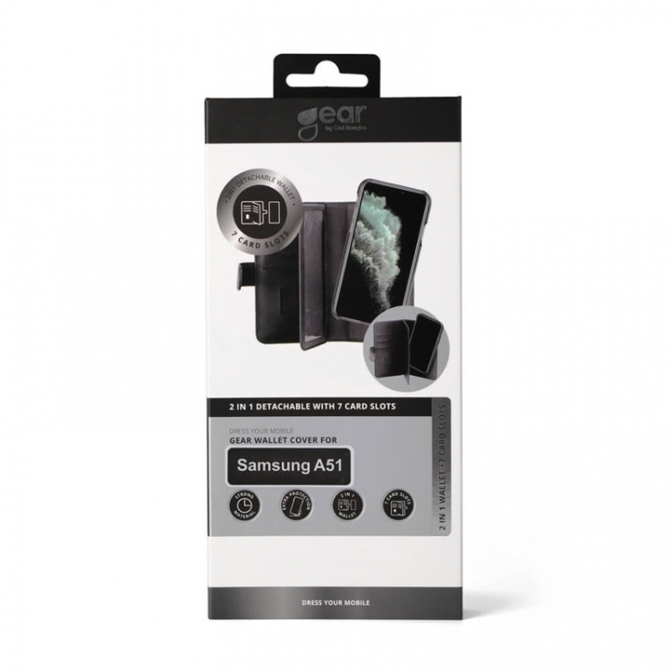 Gear Lompakko 2in1 7 Korttipaikkaa Musta - Samsung A51