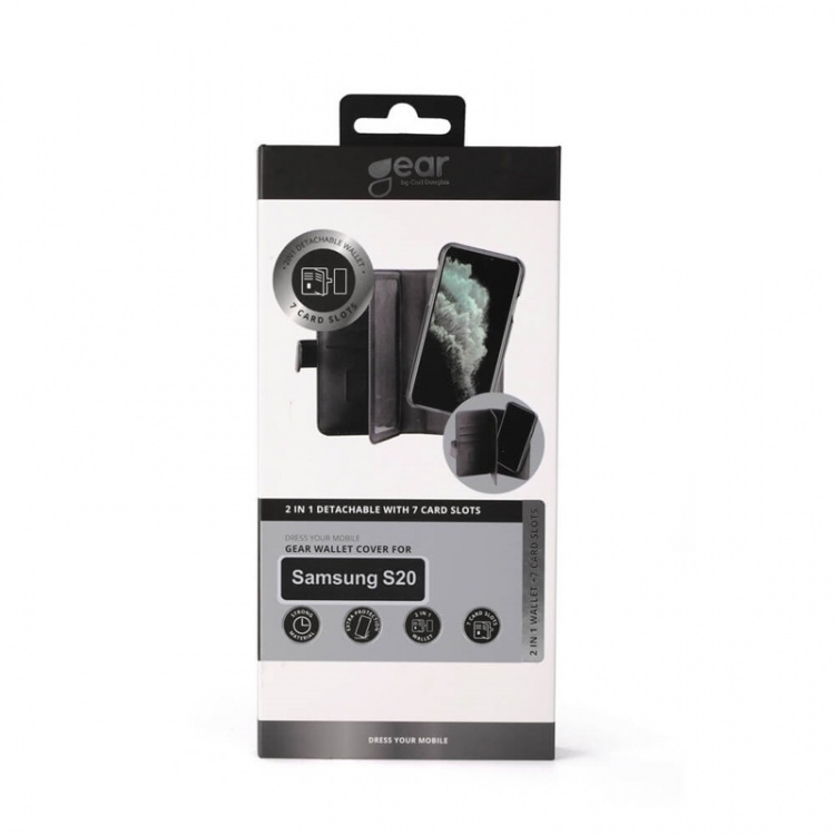 Gear Lompakko 2in1 7 Korttipaikkaa Musta - Samsung S20