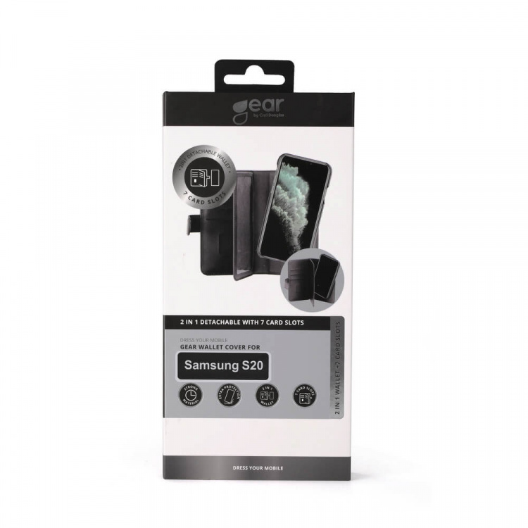 Gear Lompakko 2in1 7 Korttipaikkaa Musta - Samsung S20