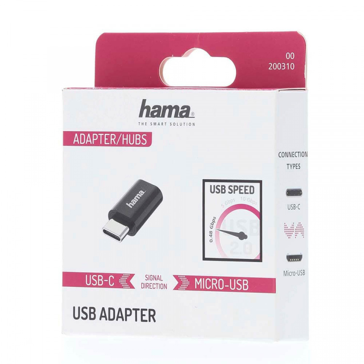 Hama USB-C Adapter till Micro-USB USB 2.0, 480 Mbps